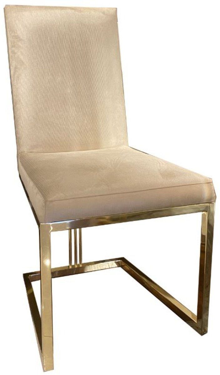 Casa Padrino Esszimmerstuhl 60 Gold Set cm Möbel 100 / Edles Esszimmer 50 - Luxus Luxus Grau - Set Stühle x x 6er Esszimmer Küchen Stuhl H
