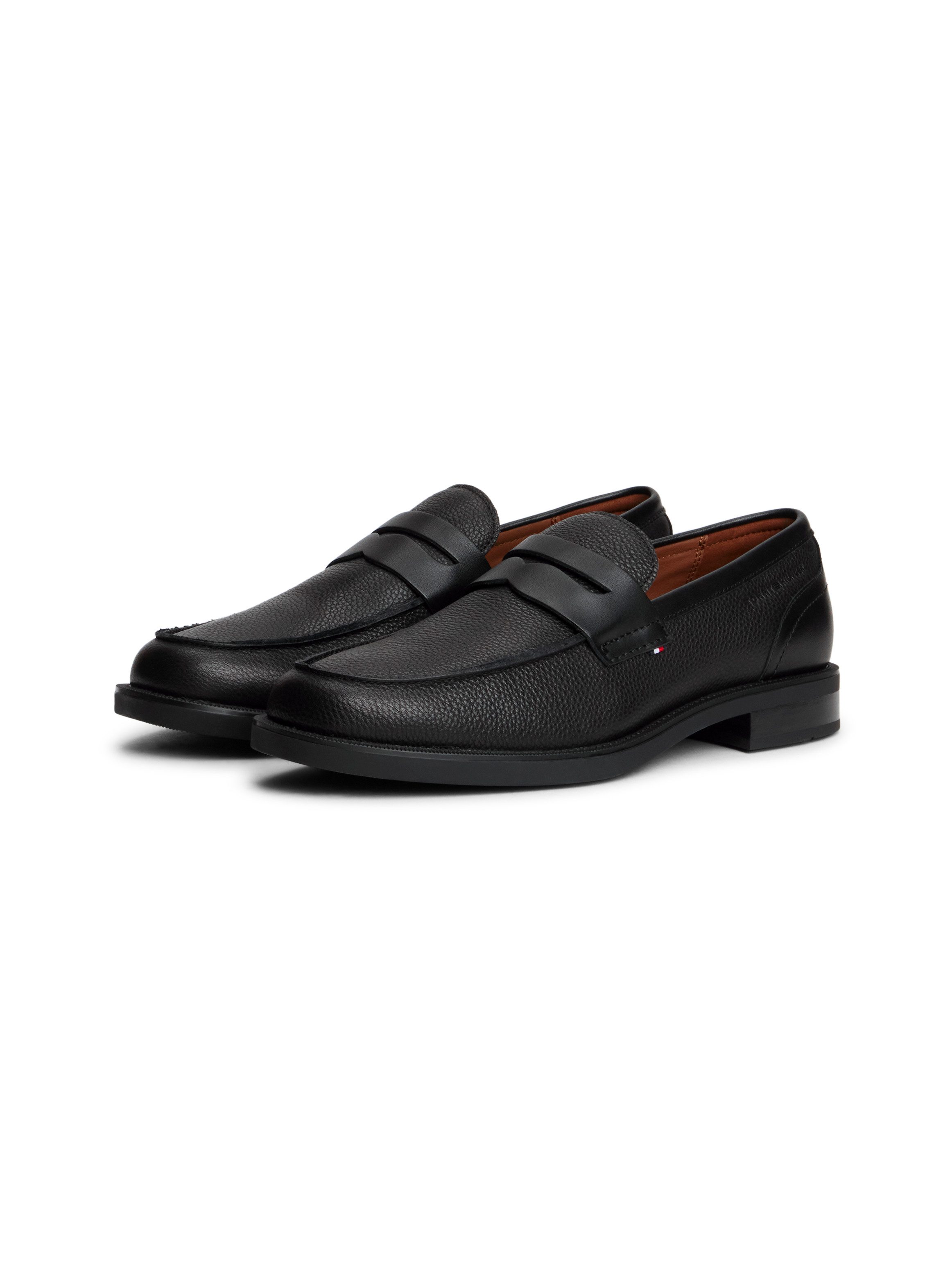 Tommy Hilfiger LTH MIX DRESS HILFIGER LOAFER Slipper Abendschuh mit modischem Zierriegel, schmale Form