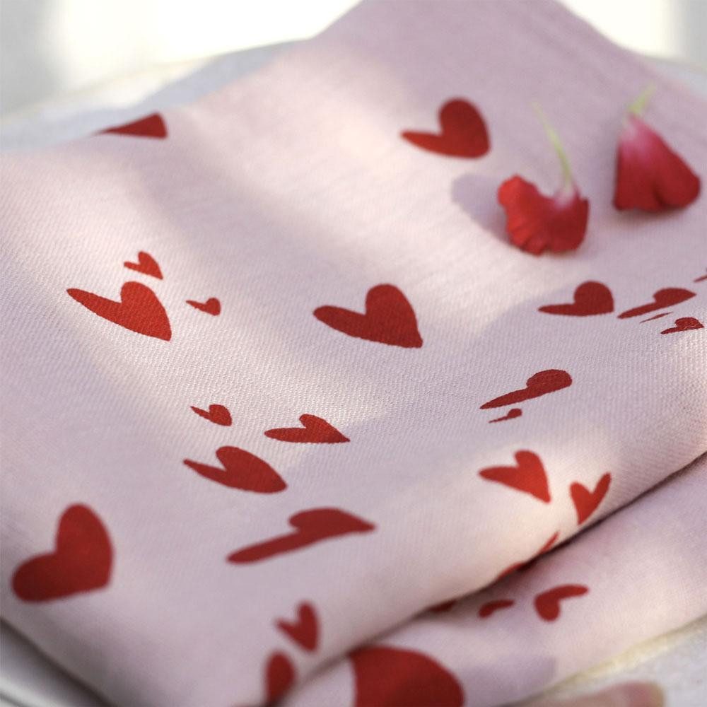 Frohstoff Geschirrtuch Geschirrtuch Herzen Leinen Rosa günstig online kaufen