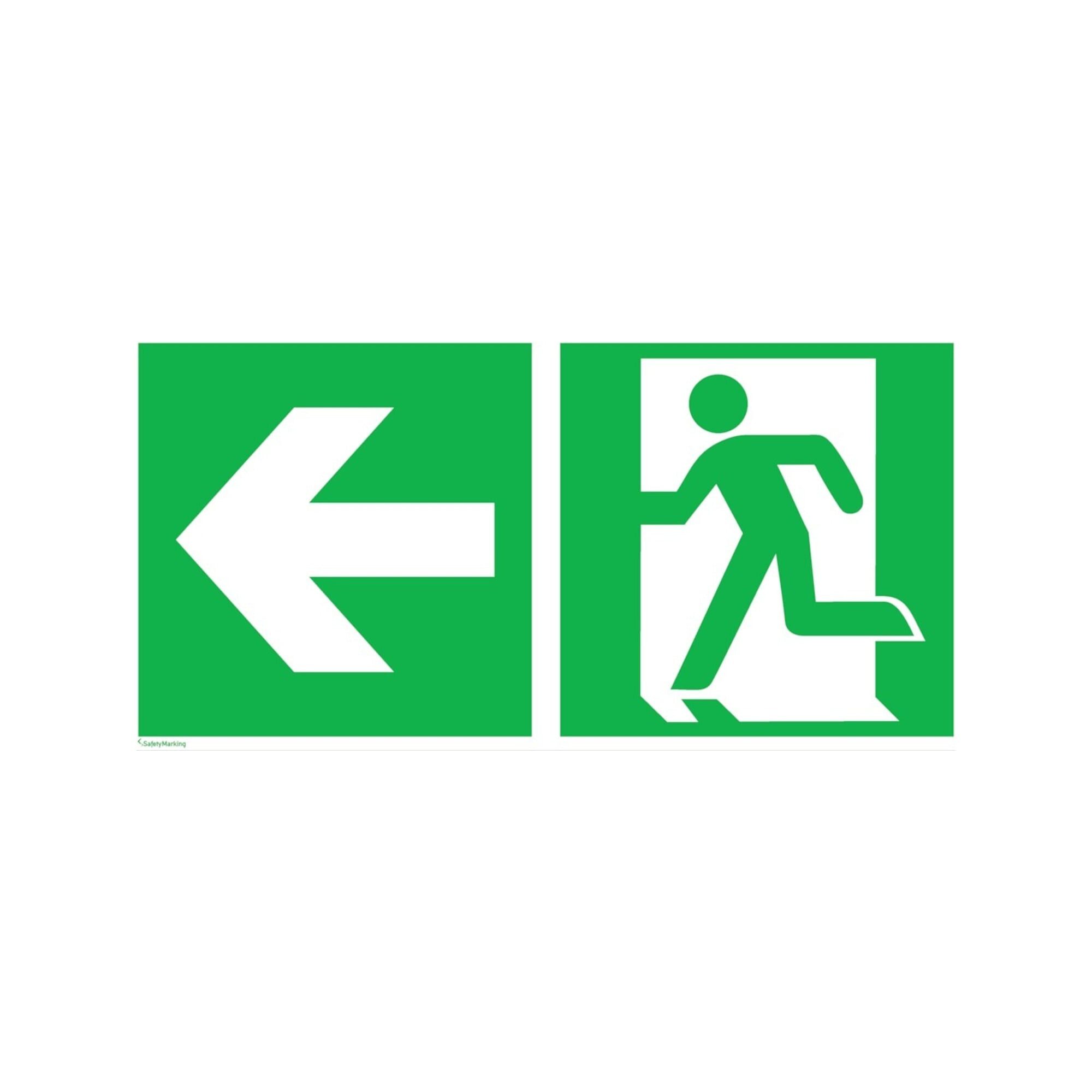 wolk SafetyMarking Fluchtwegschild Folie B400xH200 mm Notausgang links mit