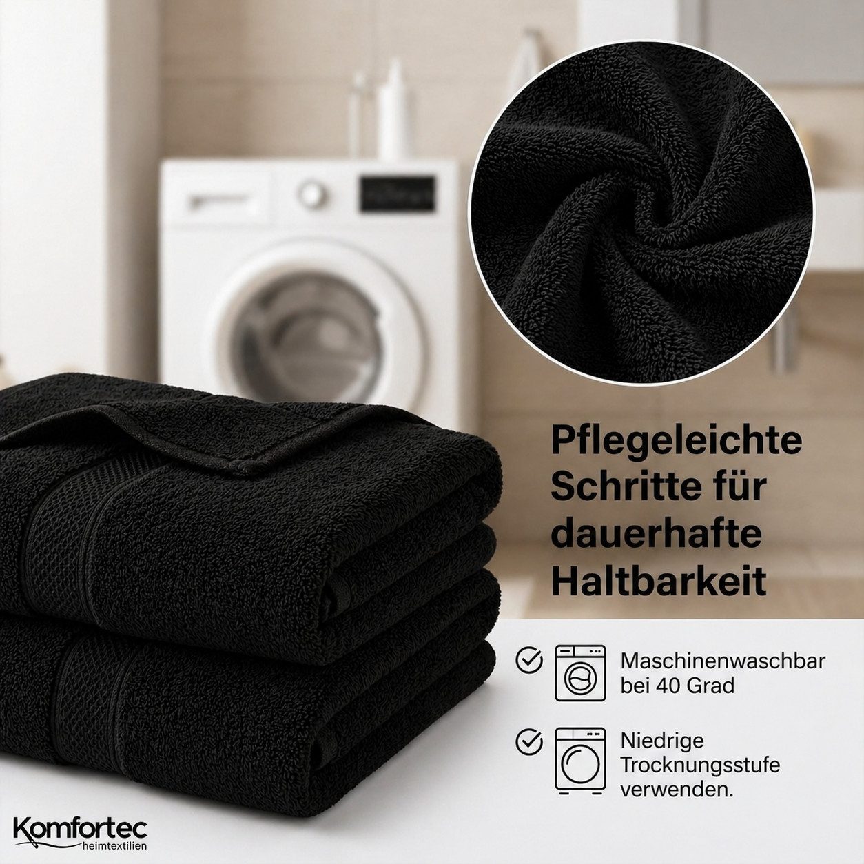 Komfortec Gästehandtücher Set aus 100% Baumwolle, (12-St) – Bild 4 von 5