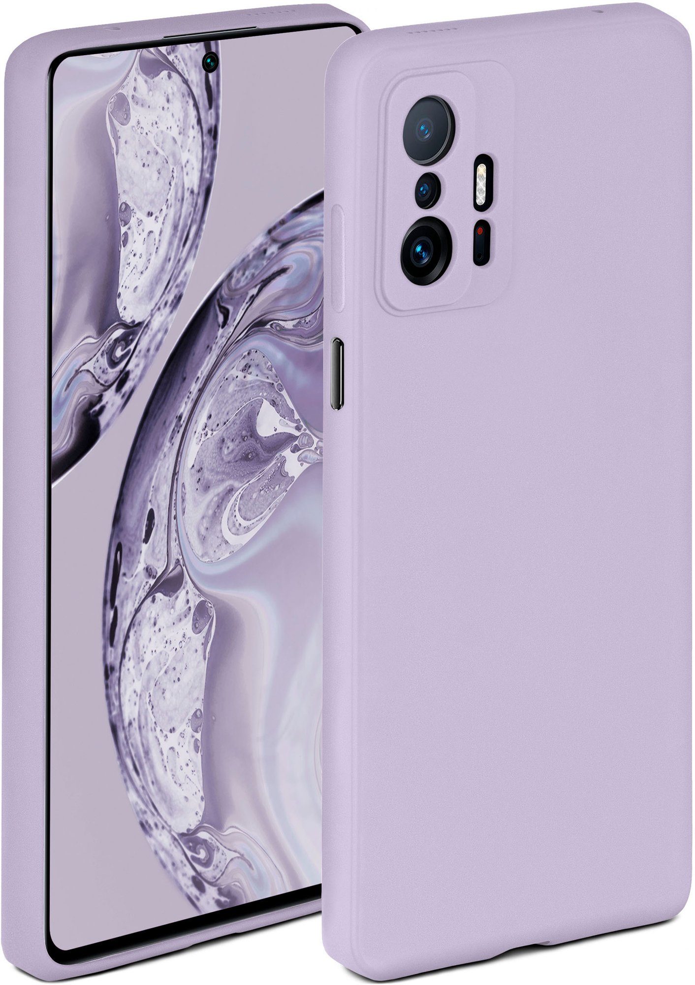 ONEFLOW Handyhülle Soft Case, Hülle aus Silikon, Schutzhülle Bumper, Backcover abdeckung, Silicon Handytasche, Silikonhülle, Schutz Cover, weiche Handyhülle - matt Flieder