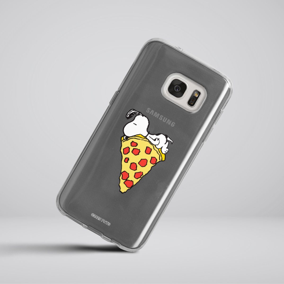 DeinDesign Handyhülle Peanuts Pizza Snoopy Snoopy Pizza Transparent, Samsung Galaxy S7 Silikon Hülle Bumper Case Handy Schutzhülle