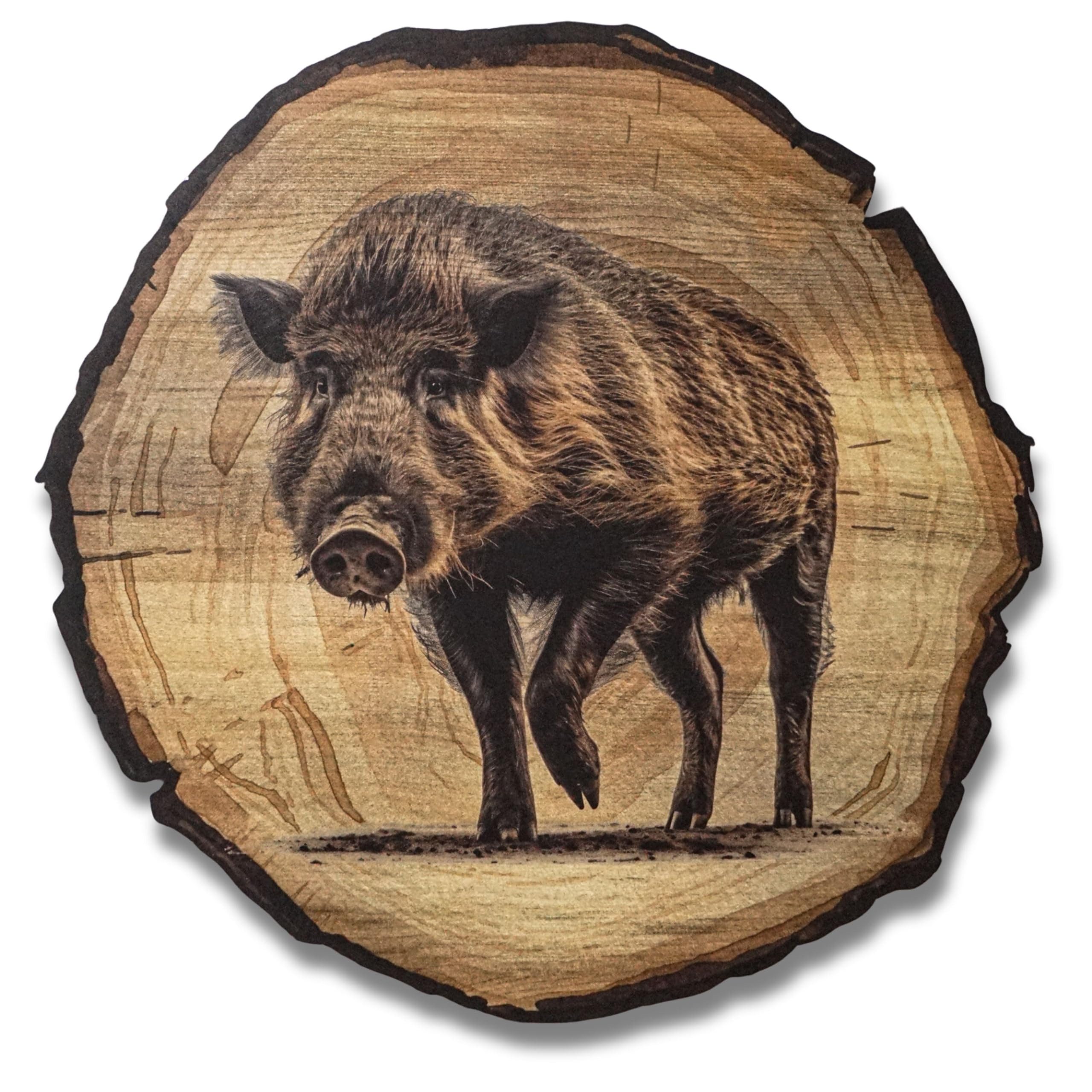 DARO Design Wandbild Wildtiere Jagd Wandbilder Wand Deko Bilder Natur, (Wildschwein - Bild klein Wohnzimmer Flur Arbeitszimmer Schlafzimmer Diele Einteilig Rund Fotodruck Jagd & Wildtiere), 20cm