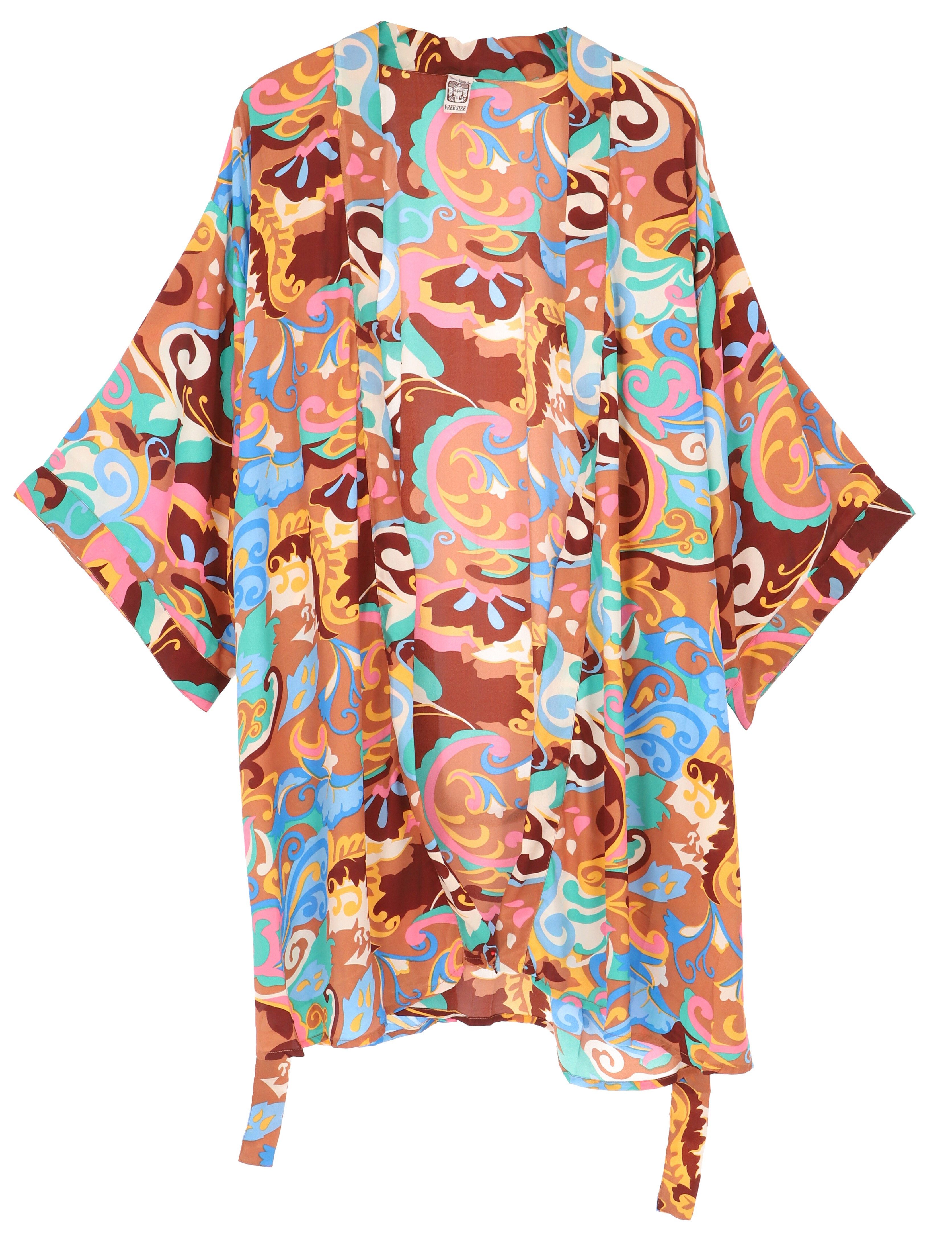 Guru-Shop Kimono Kurzer Kimono im Japan Style, Kimono Mantel,.., alternative Bekleidung