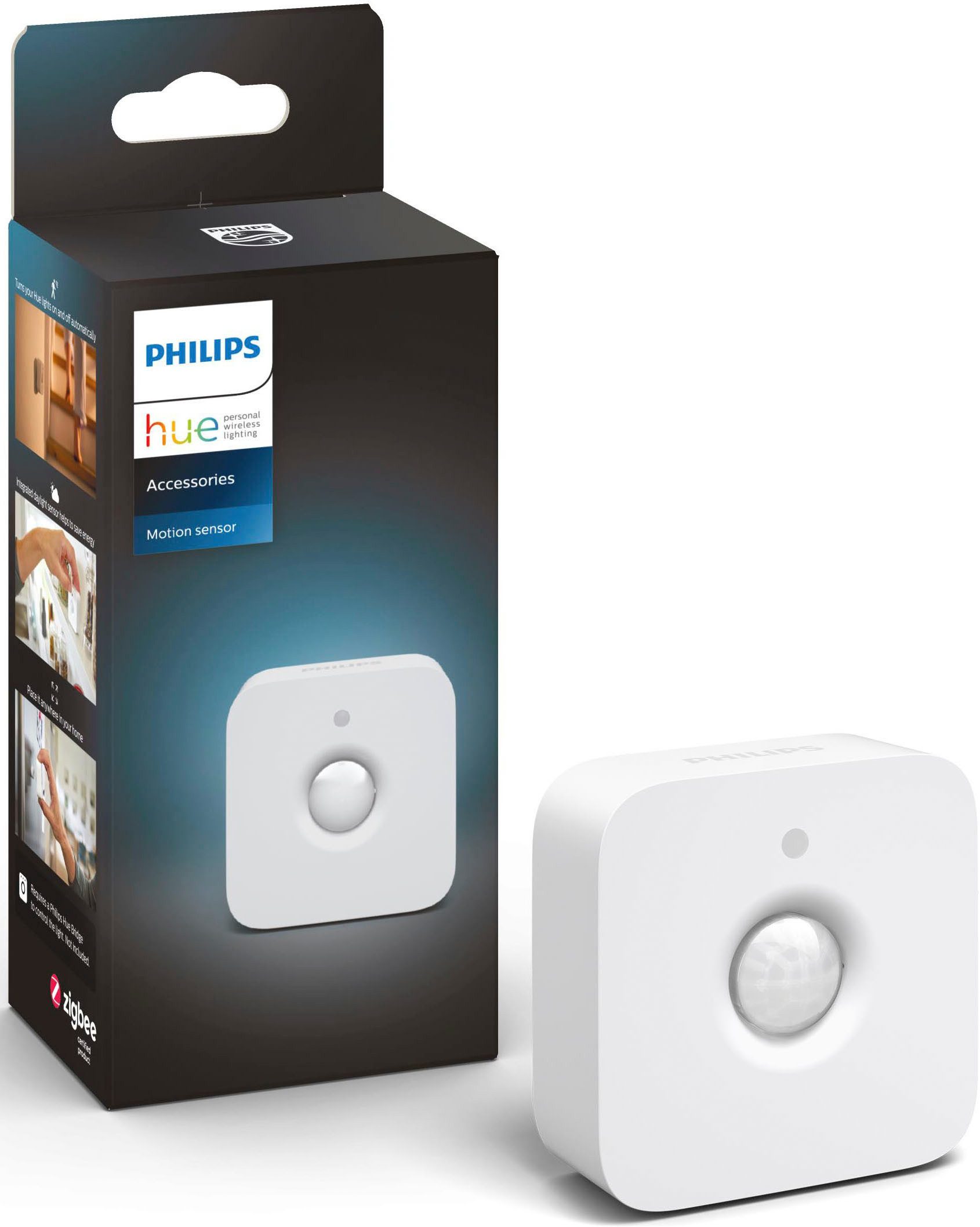 Philips Hue Bewegungsmelder Indoor Sensor weiß, (Packung, 2-St), kabellos, batteriebetrieben, Tageslicht- und Bewegungserkennung