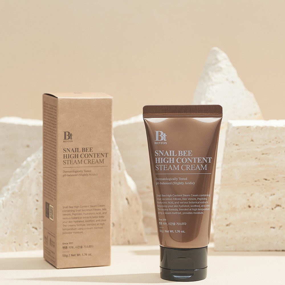 Benton Feuchtigkeitscreme SNAIL BEE HIGH CONTENT STEAM CREAM, intensive Feuchtigkeitscreme für anspruchsvolle und reife Haut – Bild 3 von 4
