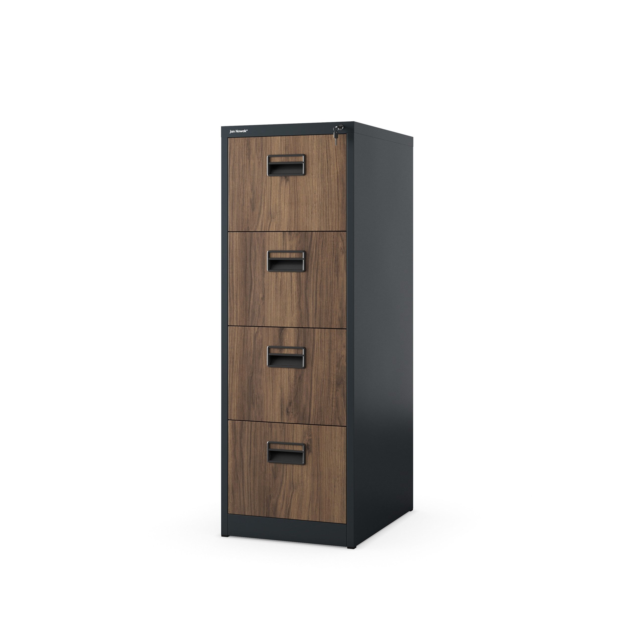 Jan Nowak Aktenschrank Metall Aktenschrank 4 Schubladen SARA V4 46 x 132 x 62 cm Stahl (Stahl 0,6 mm Kugellagerschienen Wandmontage möglich 132 cm) Büroschrank abschließbar Schloss 2 Schlüssel robust 6 Farben PZH