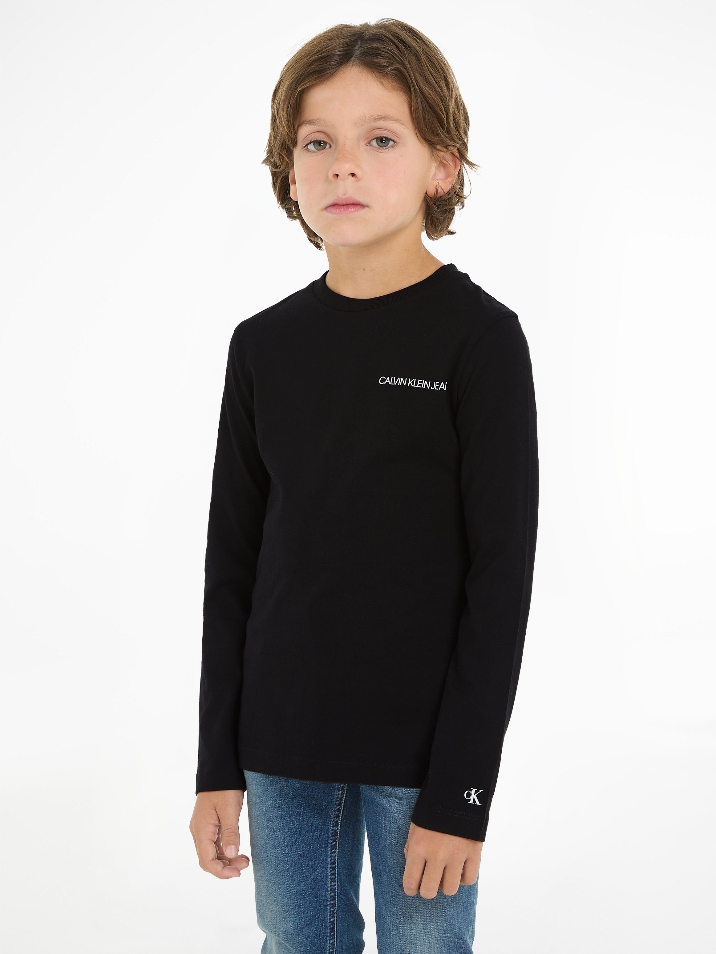 Calvin Klein Jeans Langarmshirt CHEST INST. LS T SHIRT für Kinder Ck Black