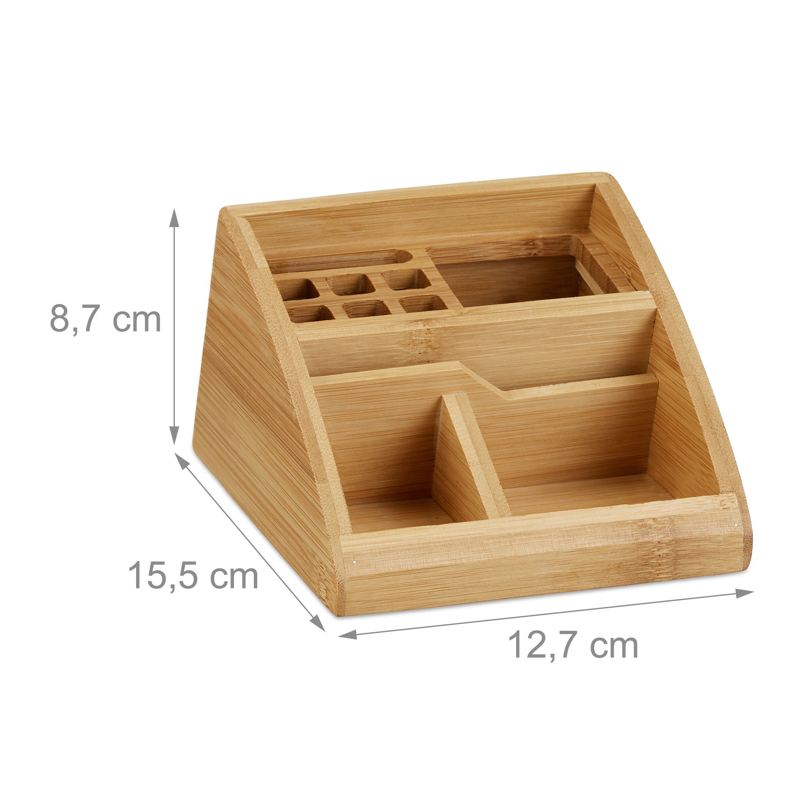 relaxdays Schreibtischaufsatz Schreibtisch Organizer Bambus, (1-St) – Bild 3 von 5