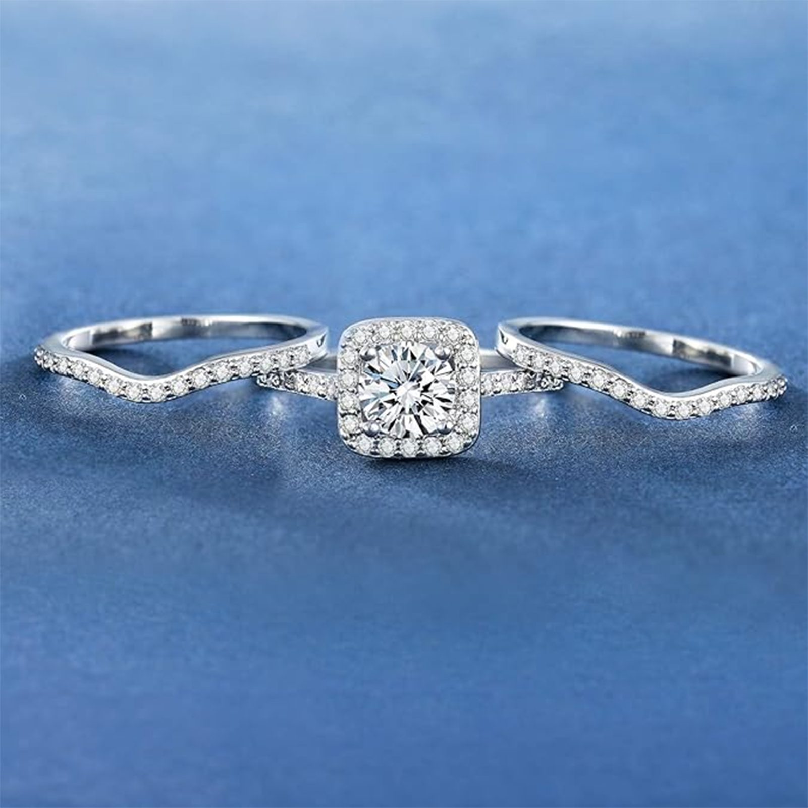 Jumpeak Diamantring 14K Gold,Ringe Damen Brilliant,Lab Grown Diamant Ring,Trauring,Diamond, 1ct D VS1 3EX,Verlobungsring,Diamant Ring Damen,Geschenk für Frau