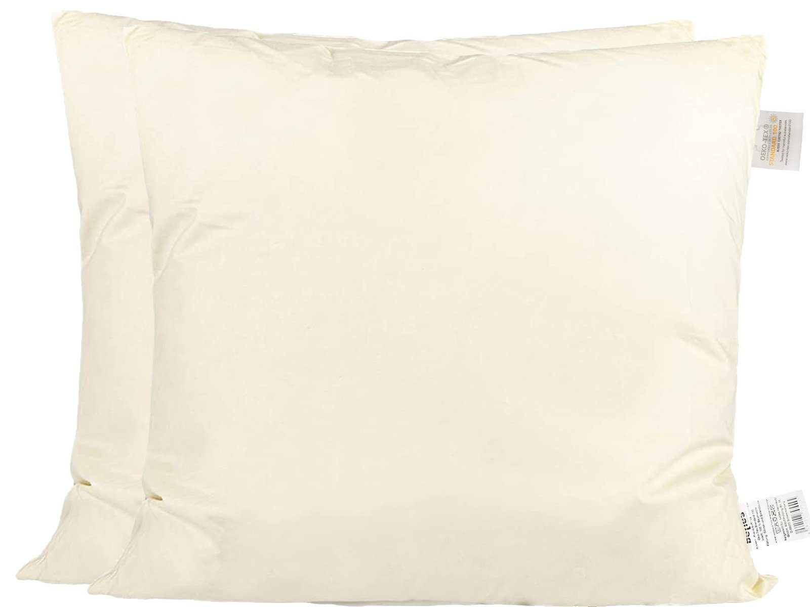 beties Daunenkissen PublikSoft, Füllung: 70% Daunen 30% Federn, Bezug: Baumwolle, Set, 2 Stück, ca. 60x60 cm waschbar, kein Lebendrupf