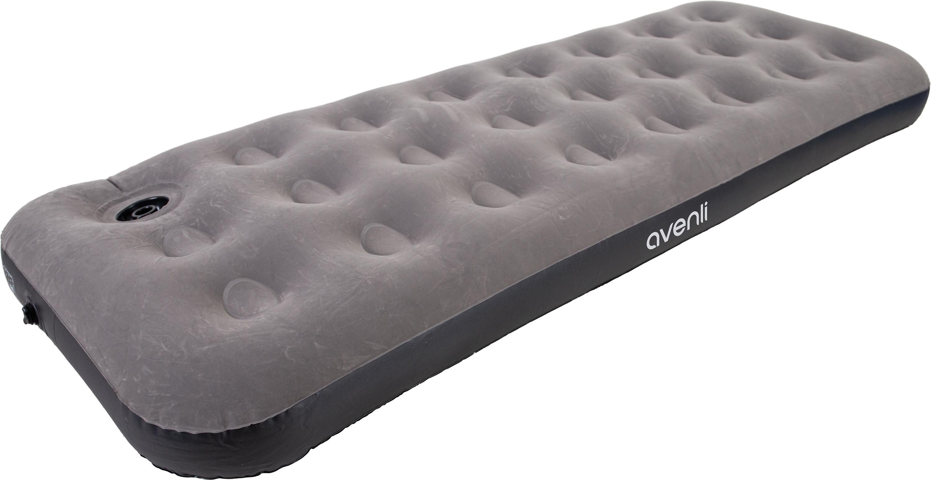 Avenli Luftbett Camping für 1 Person mit Fußpumpe bis 150 kg 191x73x22cm Single-Size, (Ideal als Reisebett oder Isomatte, 1-tlg., Luftmatratze einfach aufblasbar mit integrierter Luftpumpe), für Indoor und Outdoor mit beflockter Oberfläche