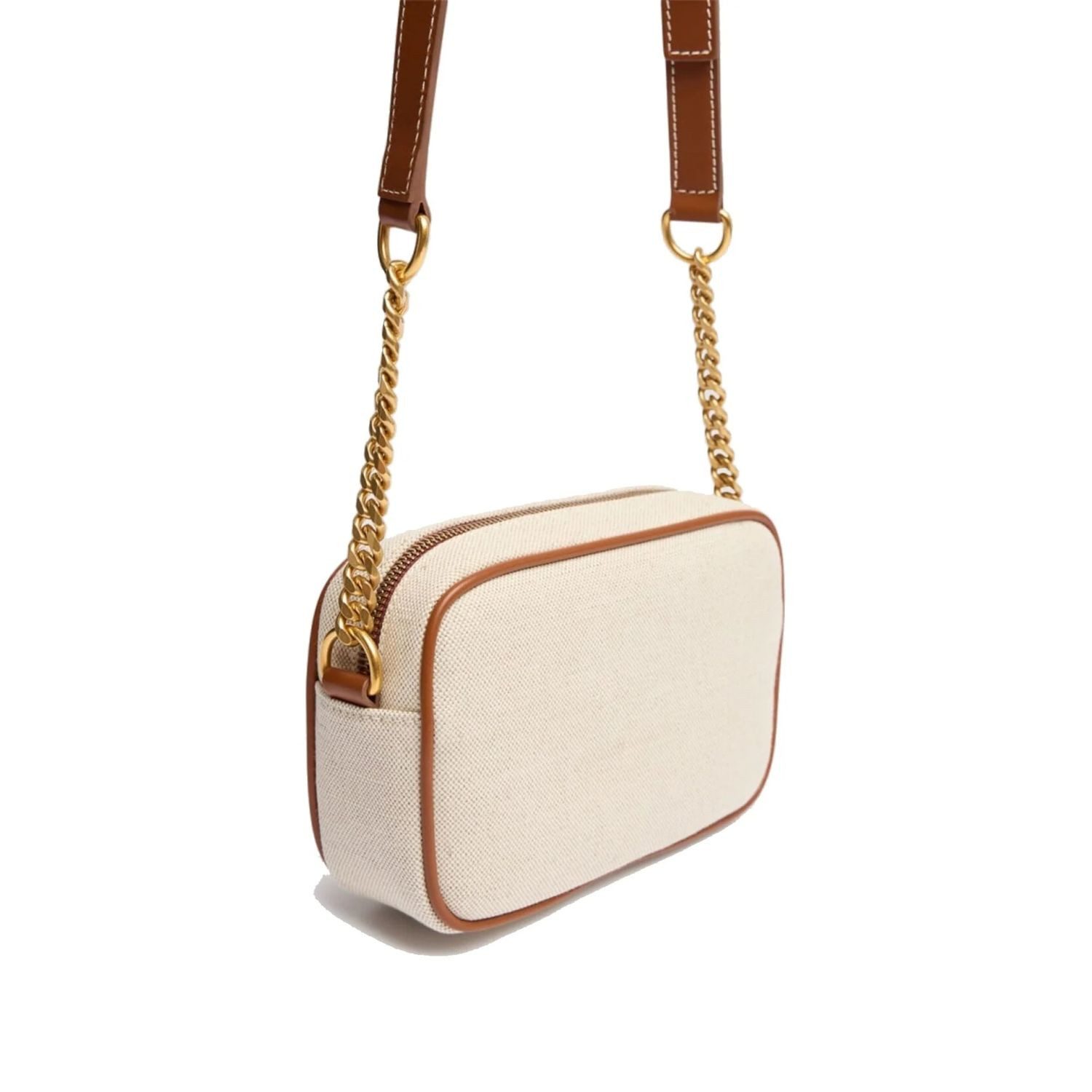 Balmain Schultertasche Logo Natur