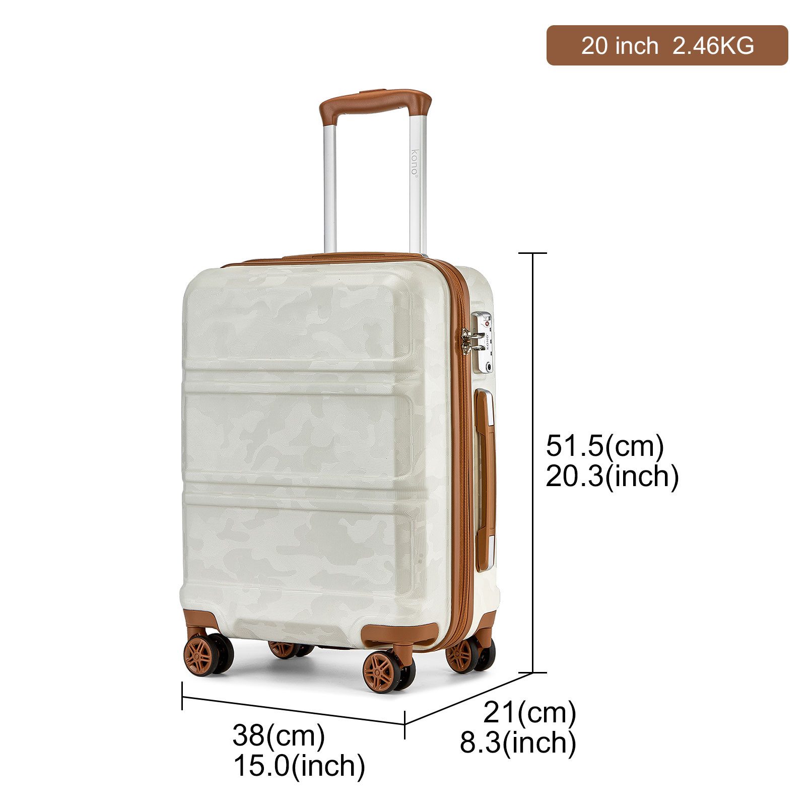 KONO Hartschalen-Trolley mit TSA-Schloss - Reisekoffer günstig online kaufen