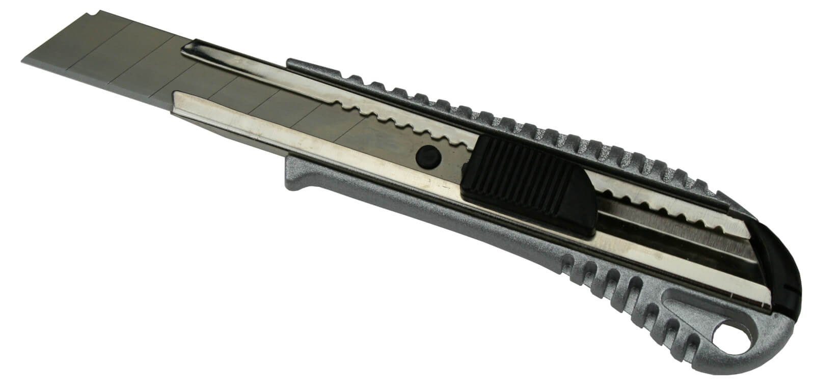 Alu Stück) 18mm Cuttermesser im (10 10 Cuttermesser Abbrechklingen Köcher + peveha24