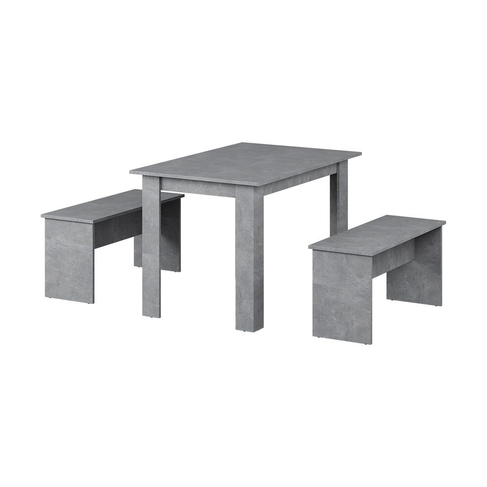 Vicco Essgruppe Sentio, Beton, 112 x 73.6 cm mit 2 Bänken, (Set, 3-tlg., 3- günstig online kaufen