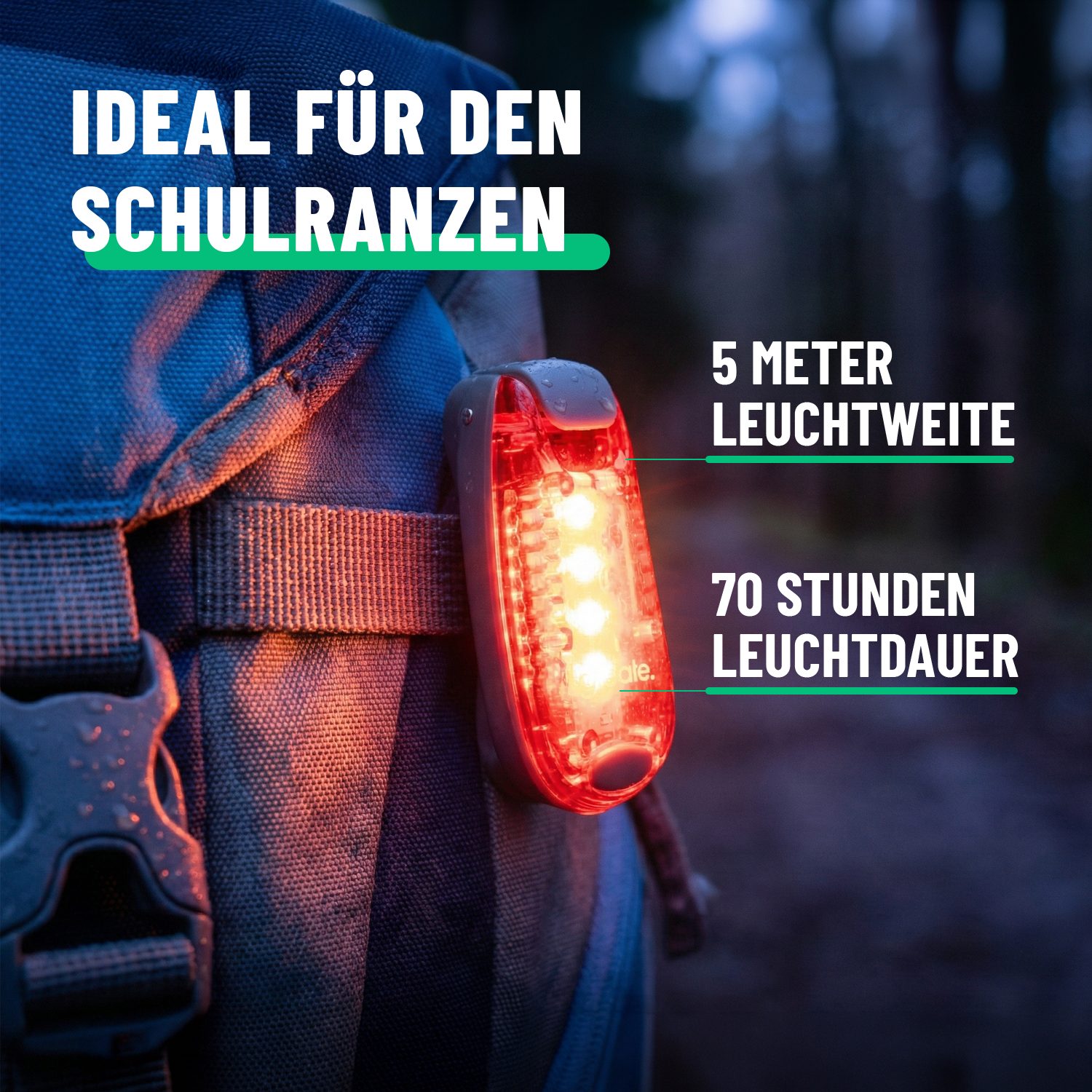 greate. LED Blinklicht 2x LED Blinklicht Schulranzen - Licht Clip Kinder Ru günstig online kaufen