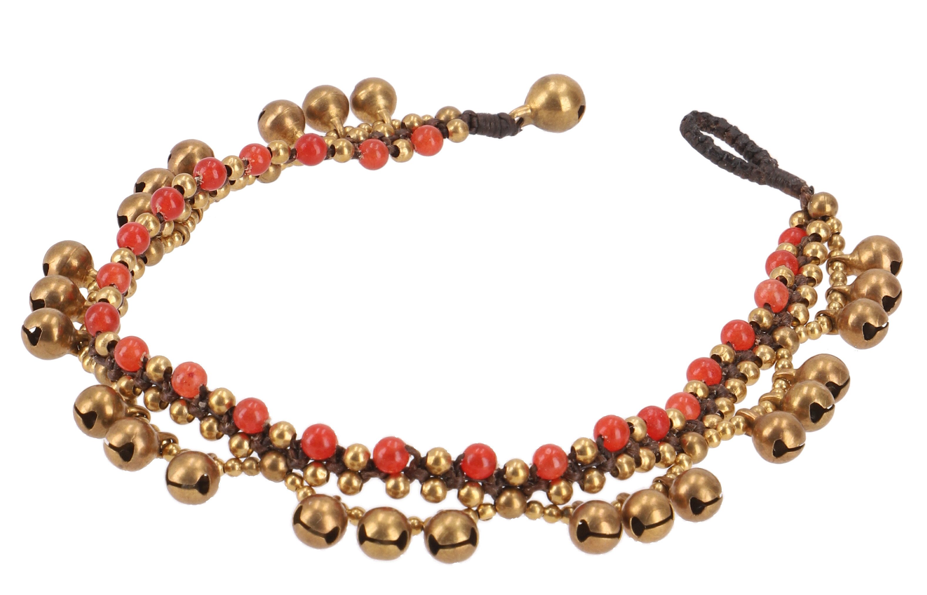 Guru-Shop Fußkette Fußkette Makramee mit Glöckchen, günstig online kaufen