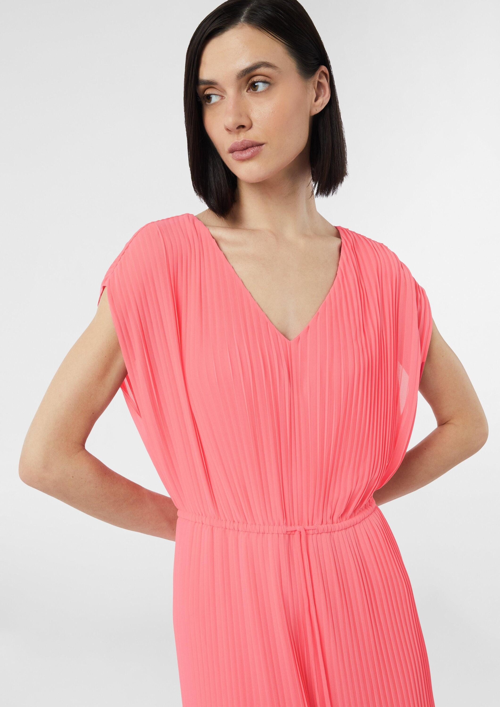 comma Jumpsuit Overall Plissierter Overall mit Bindedetail