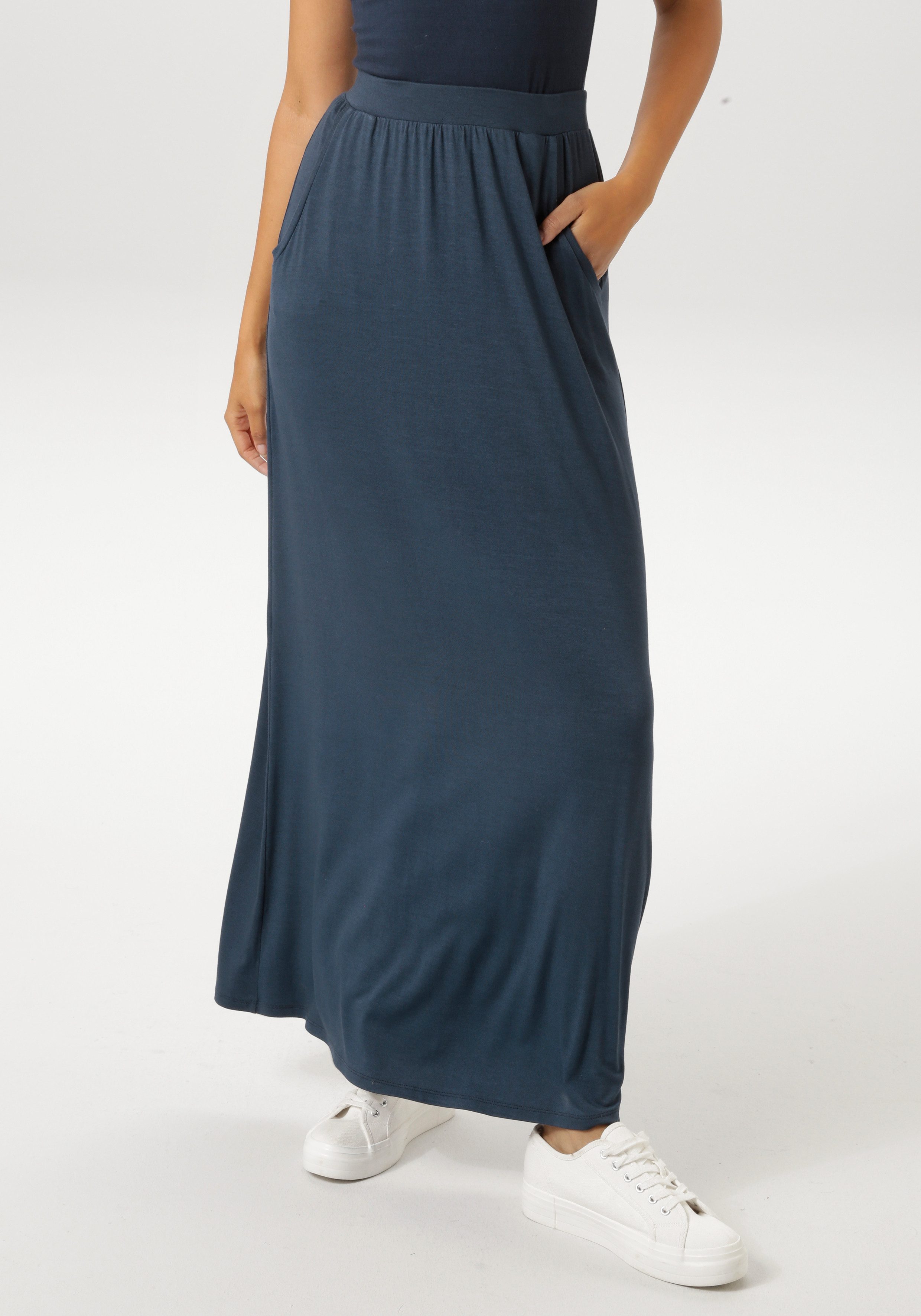 Aniston CASUAL Maxirock im Marine Look günstig online kaufen