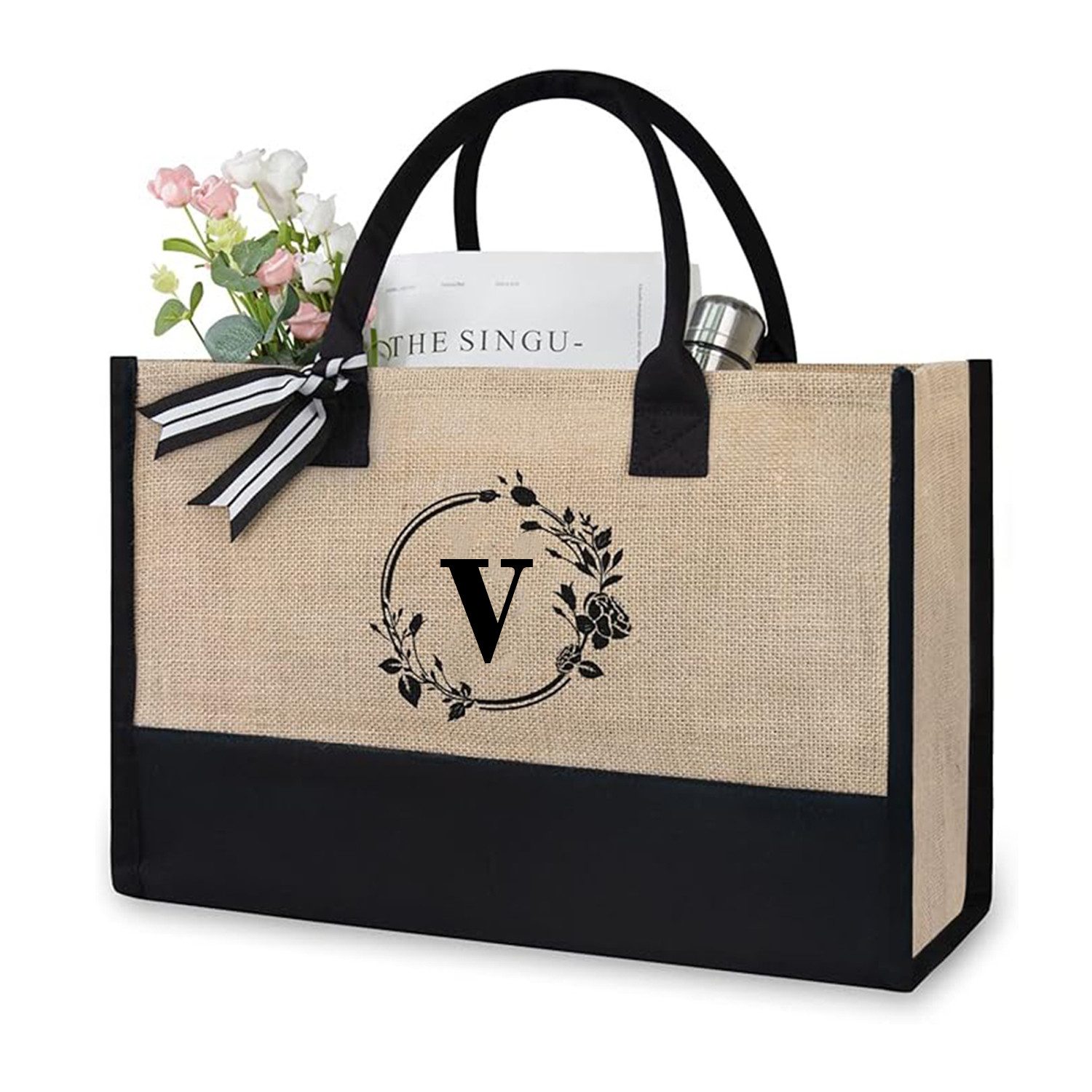 MODFU Einkaufsshopper Arbeitstasche Damen Jute Canvas günstig online kaufen