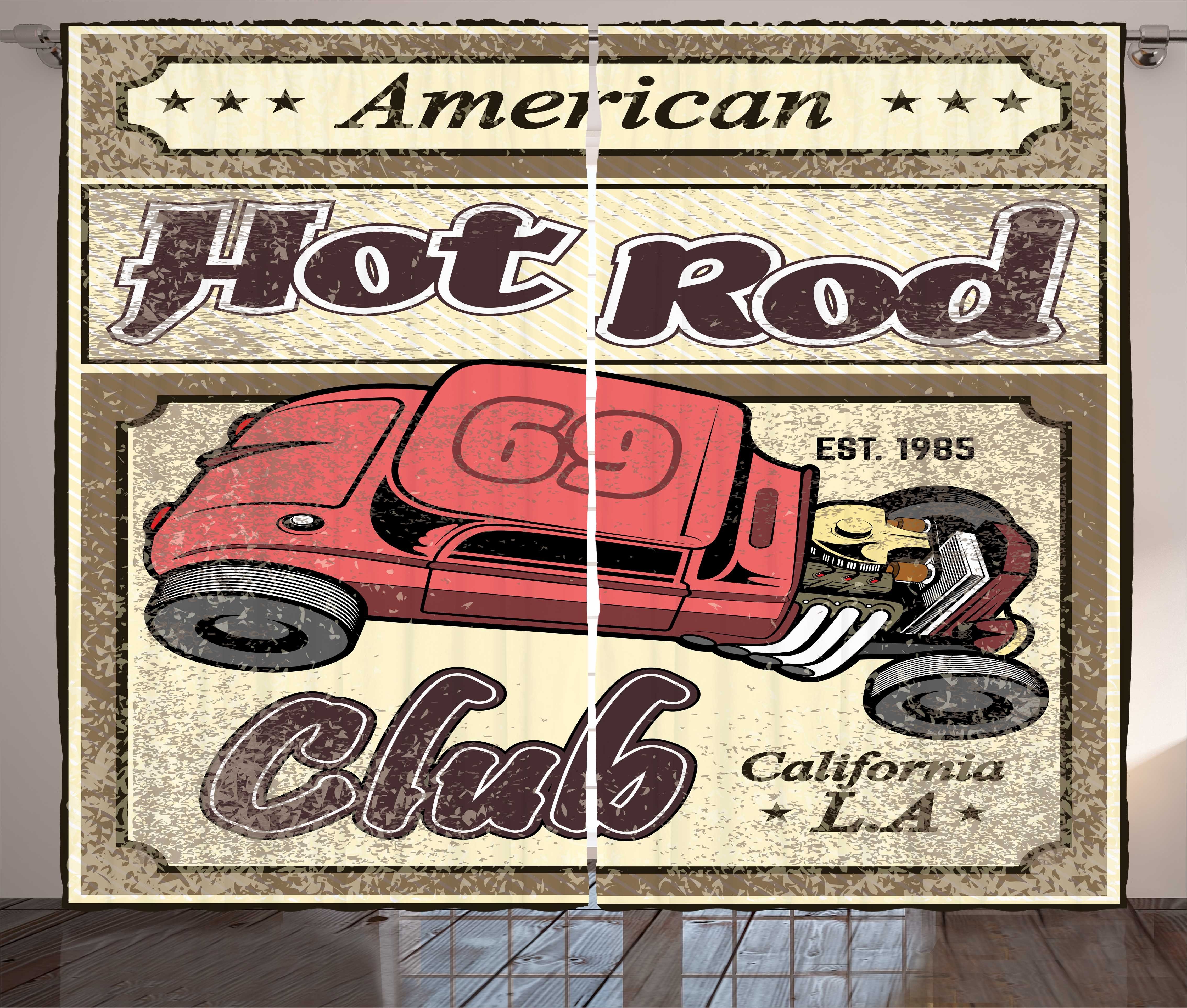 Gardine Rennauto Kräuselband Rod-Club Cali Abakuhaus, mit American und Vorhang Schlaufen Schlafzimmer Hot Haken,