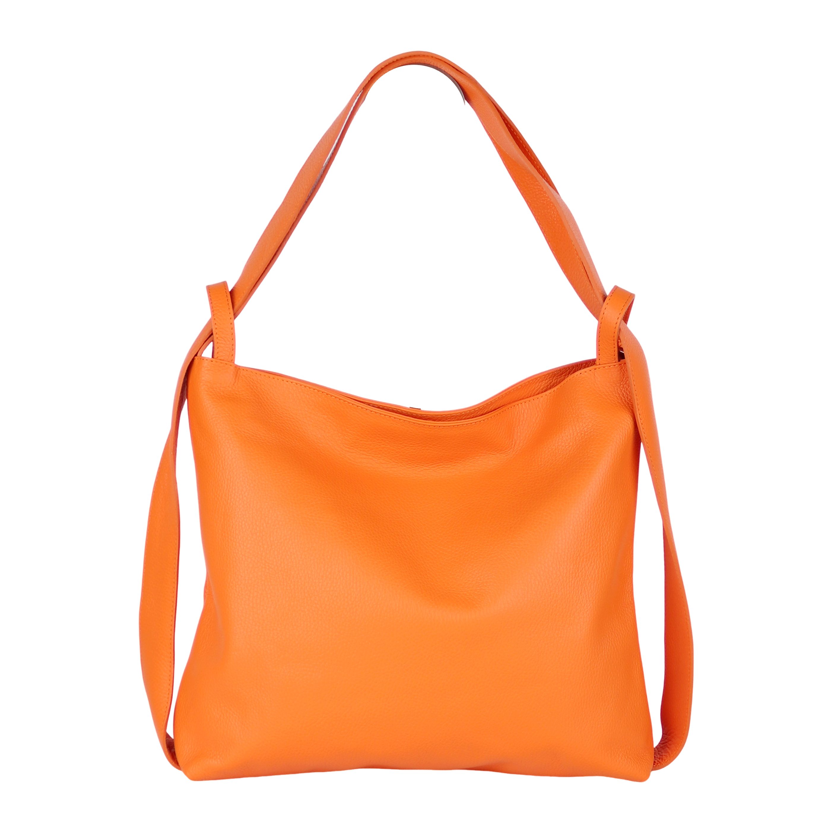 MIRROSI Beuteltasche aus Echtleder, Made in Italy, Shopper Tasche auch als Rucksack 2 in 1, Tragetasche (47x37x9cm) mit viel Stauraum