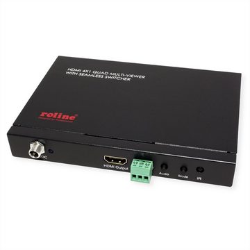 ROLINE HDMI 4x1 QUAD Multi-Viewer Switch, nahtlose Umschaltung Audio- & Video-Adapter
