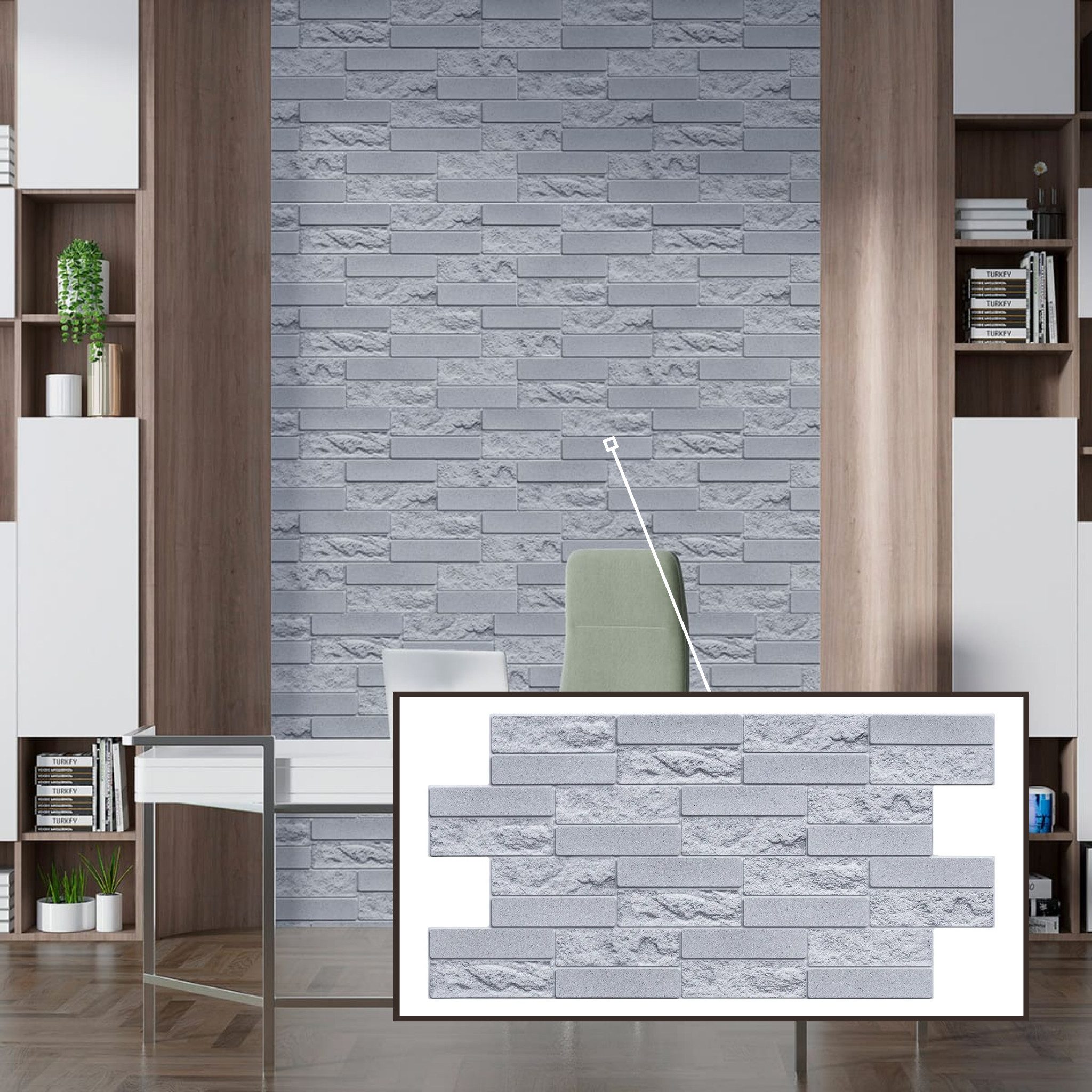 STM Company 3D Wandpaneel 3D-Wandpaneele PVC, Ziegel Optik, 1-20 Platten - 0.5-10 m², (1-tlg) Für Wohnzimmer, Küche & Bad, Einfache DIY-Montage