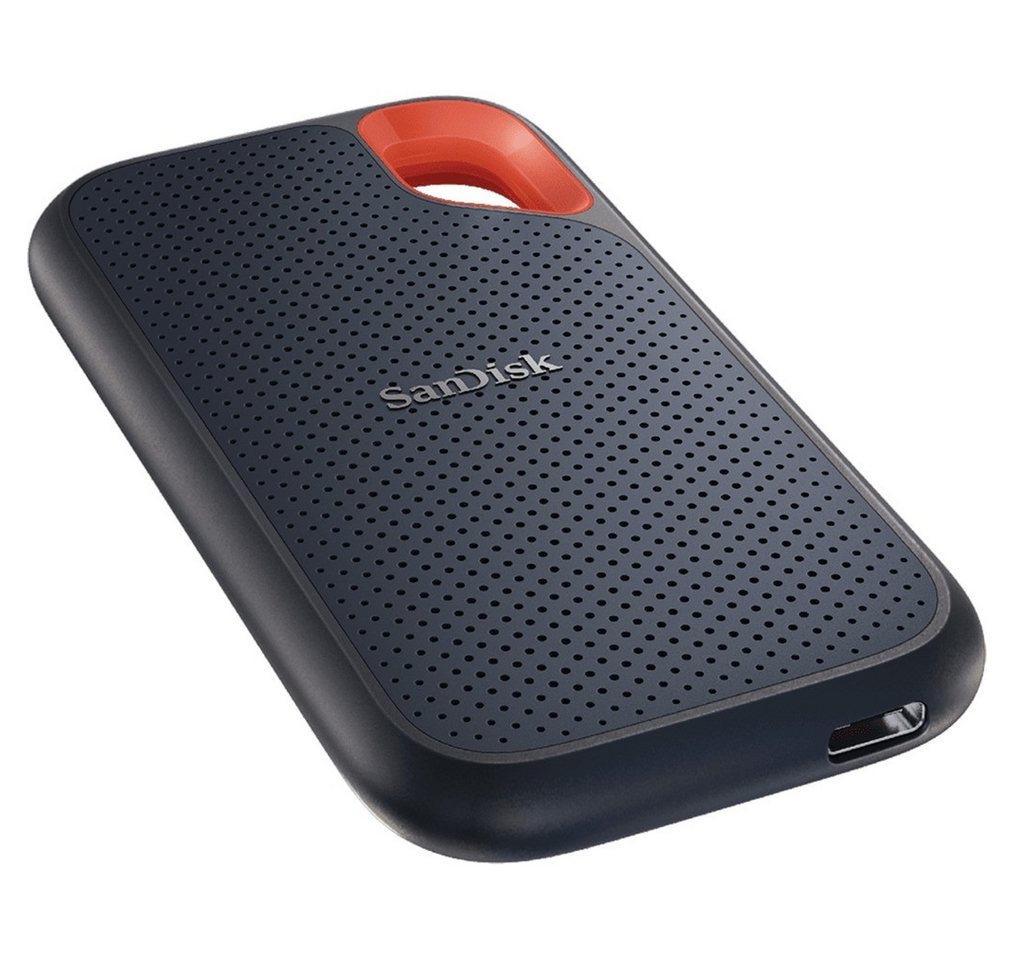 Sandisk Extreme Portable 2TB tragbare SSD USB-C USB-A externe SSD (2 TB) 1050 MB/S Lesegeschwindigkeit, 1000 MB/S Schreibgeschwindigkeit, NVMe, IP65, AES 256-Bit, Stoßfestes Outdoor-Design