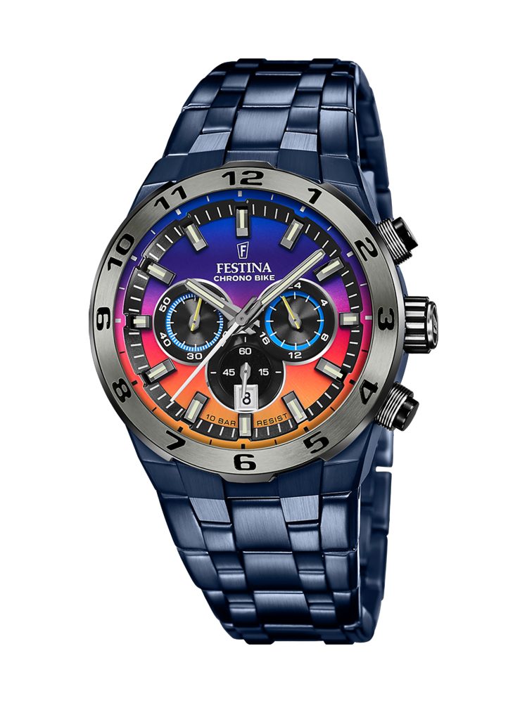 Festina Chronograph Chrono Bike 2024 - Special Edition F20709/1, (Set, 3-tlg., mit Wechselband und Werkzeug), Quarzuhr, Armbanduhr, Herrenuhr, Edelstahlarmband
