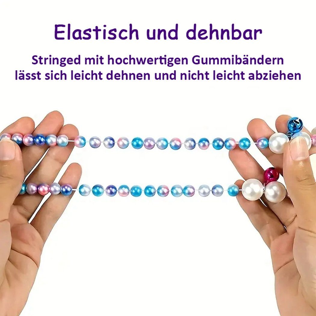 TUABUR Bead-Ketten-Set Meerjungfrau-Halskette-Armband-Set, Meerjungfrau-Schmuck-Set pink