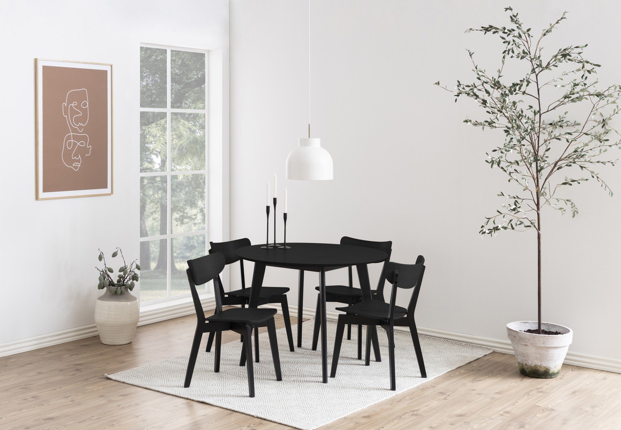 ACTONA GROUP Esszimmerstuhl Roxby (2 St), Roxby | 2er Schwarz Set Esszimmer- Schwarz Küchenstuhl