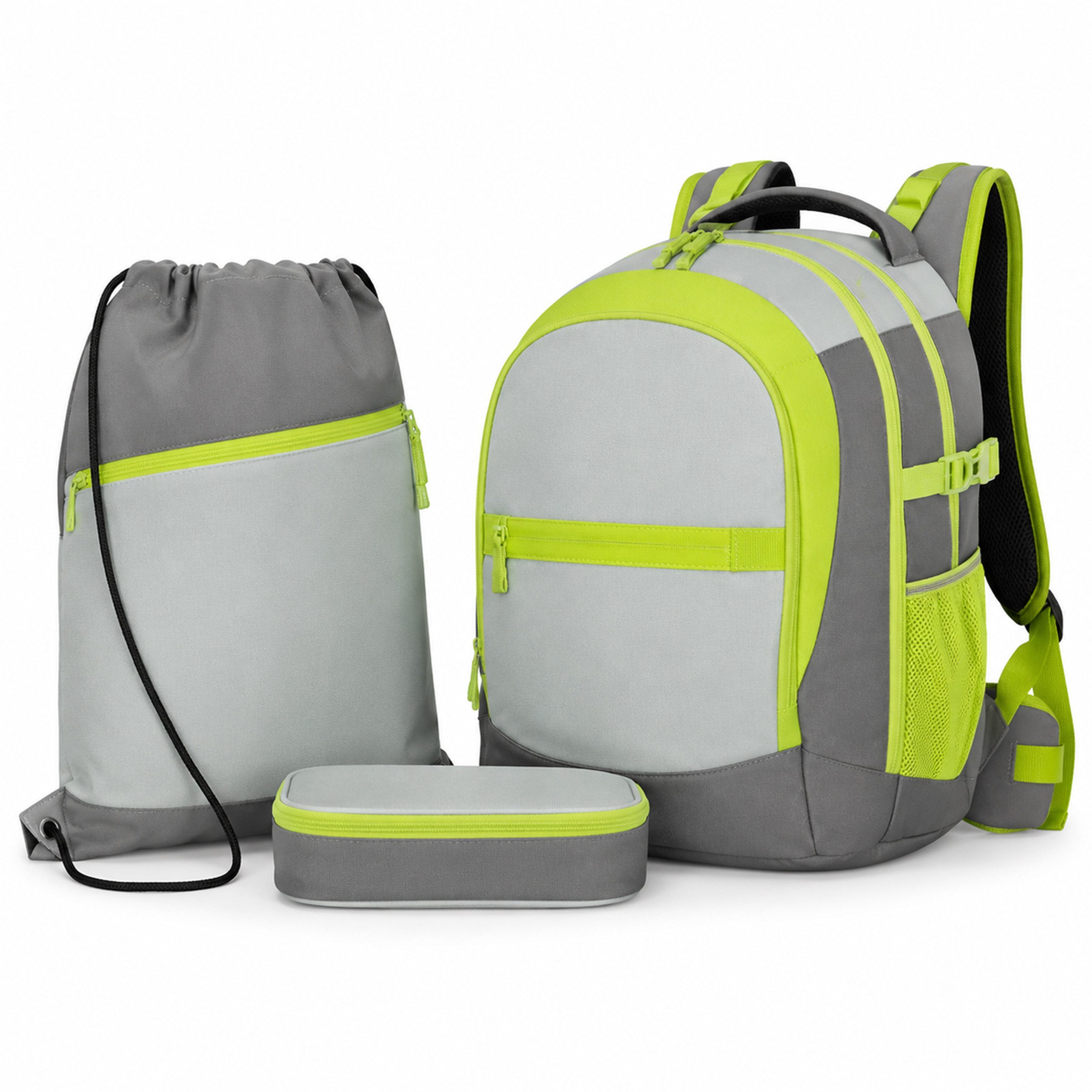 kamelshopping Schulrucksack Kinder Schulrucksack mit Federmappe & Sportbeutel Gepolsterter Rücken, Zum Schulbeginn, inkl. Regenhülle