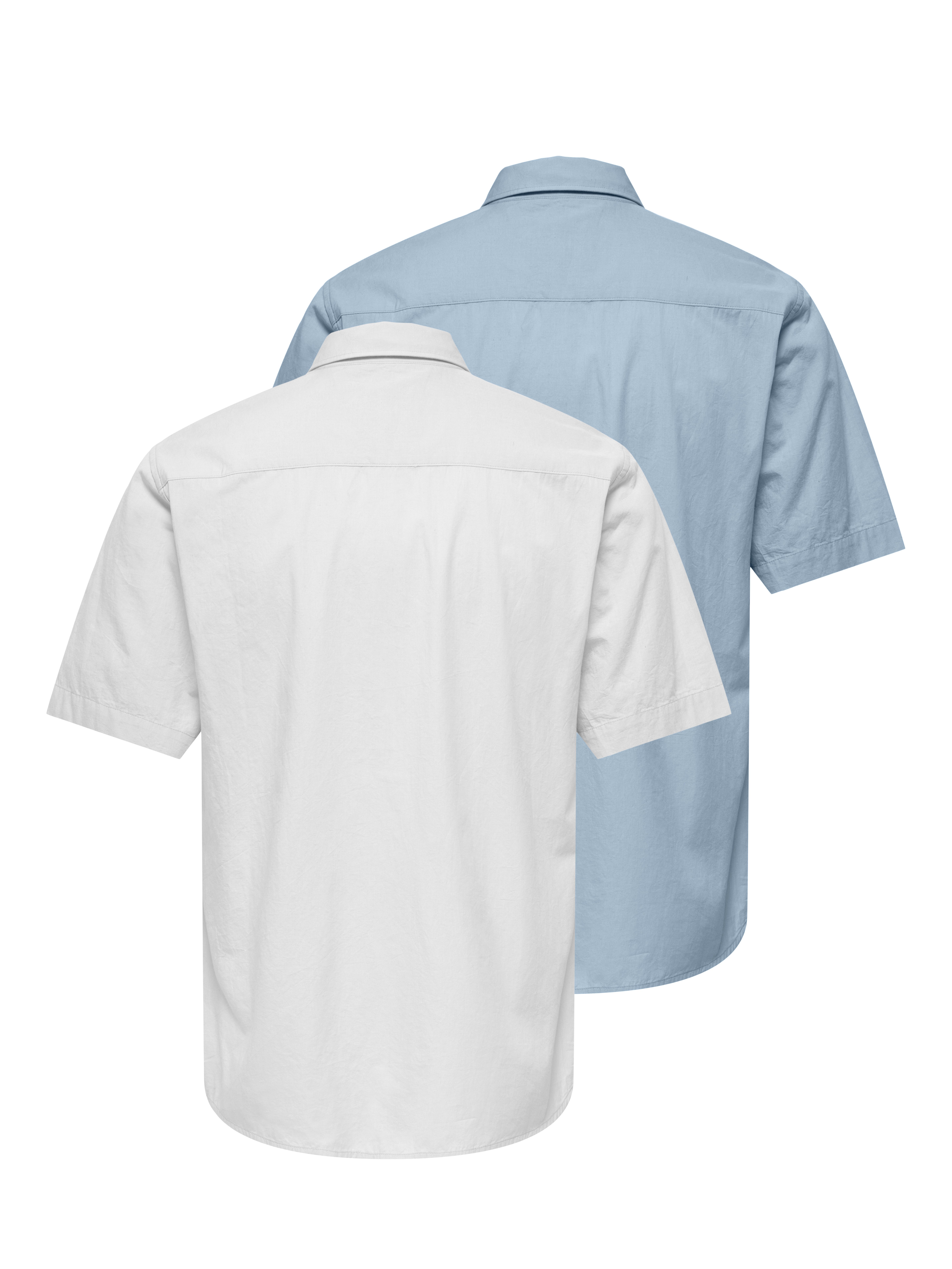 ONLY & SONS Kurzarmhemd ONSFLORIA LIFE SS POPLIN SHIRT 2-PKT OTL (Packung, 2-tlg)