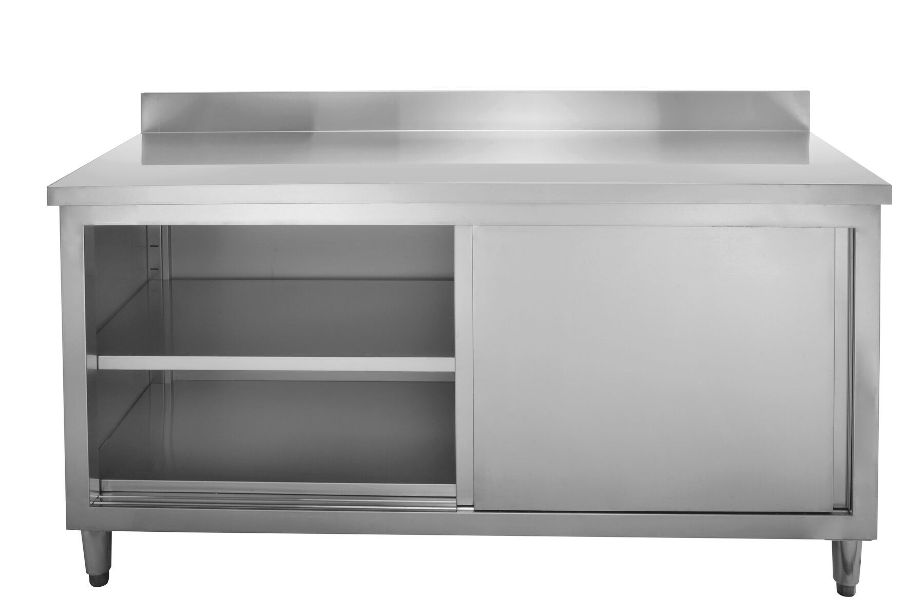 GastroHero Hochschrank Arbeitsschrank ASSB206A Aufkantung mm Edelstahl Schrank mit Stauraum K