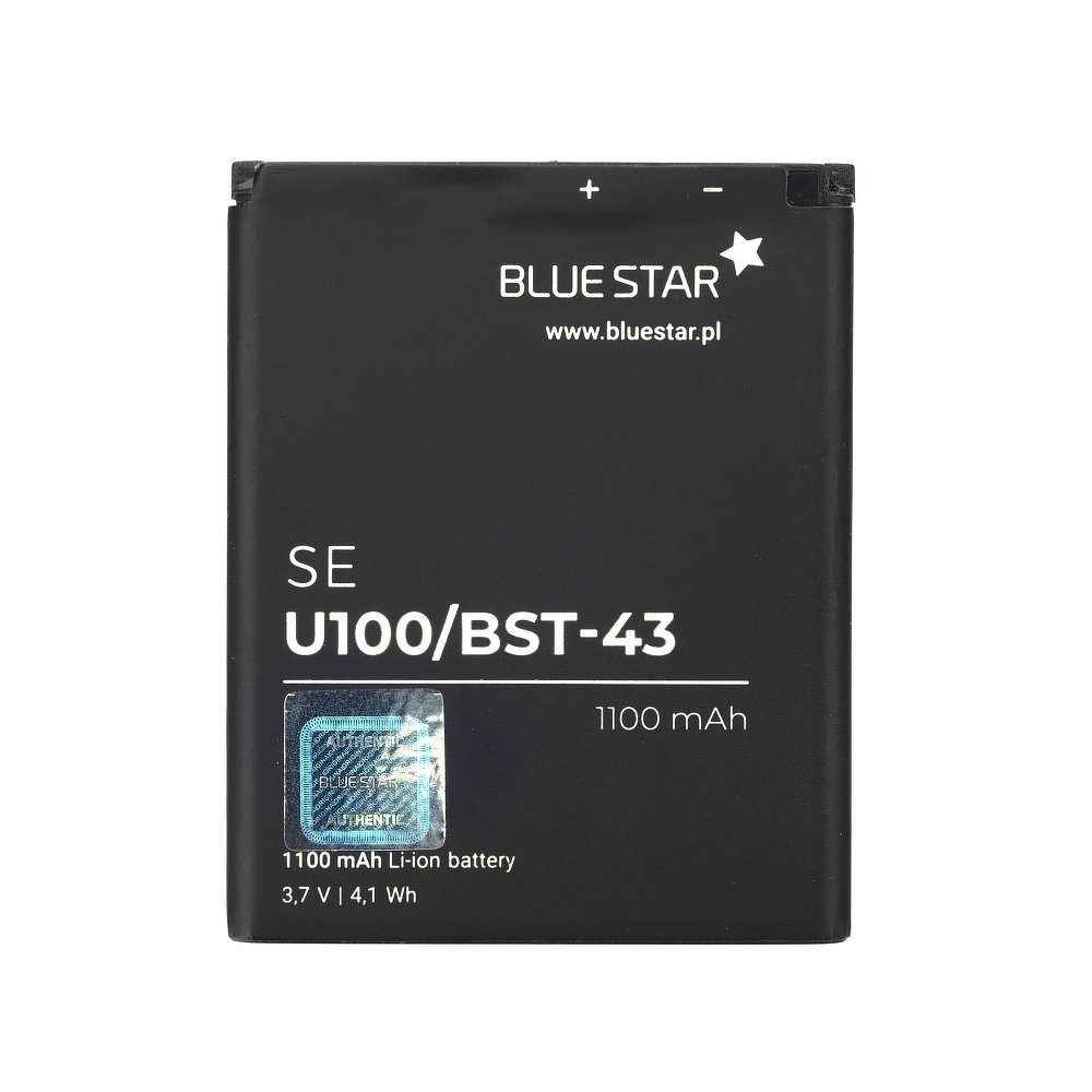 BlueStar Akku Ersatz kompatibel mit Sony Ericsson U100 Yari 1100mAh 3,7V Li-lon Austausch Batterie Accu BST-43 SE HazelL, J10, SEK J10i2 Smartphone-Akku