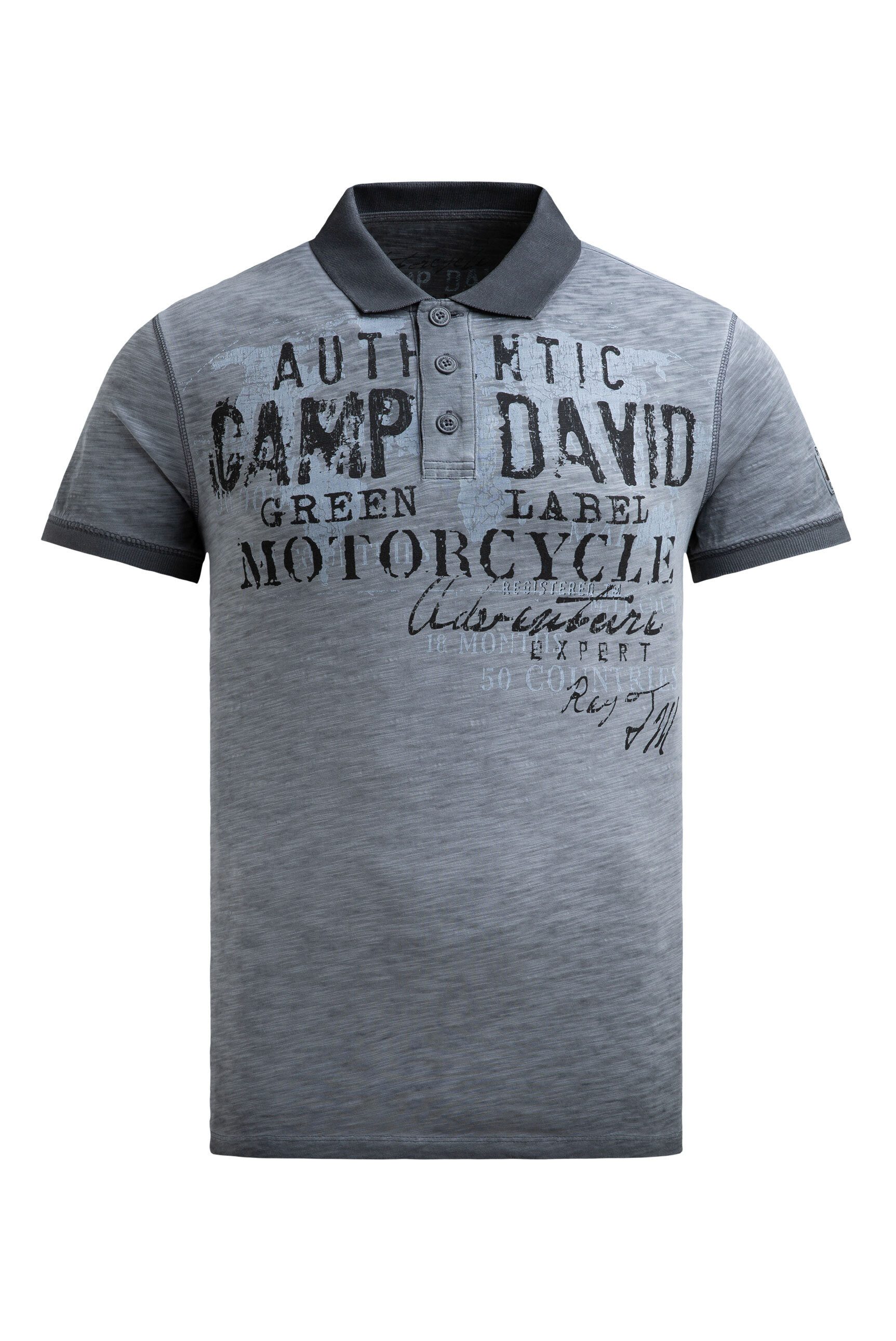 CAMP DAVID Poloshirt mit Vintage-Waschung günstig online kaufen