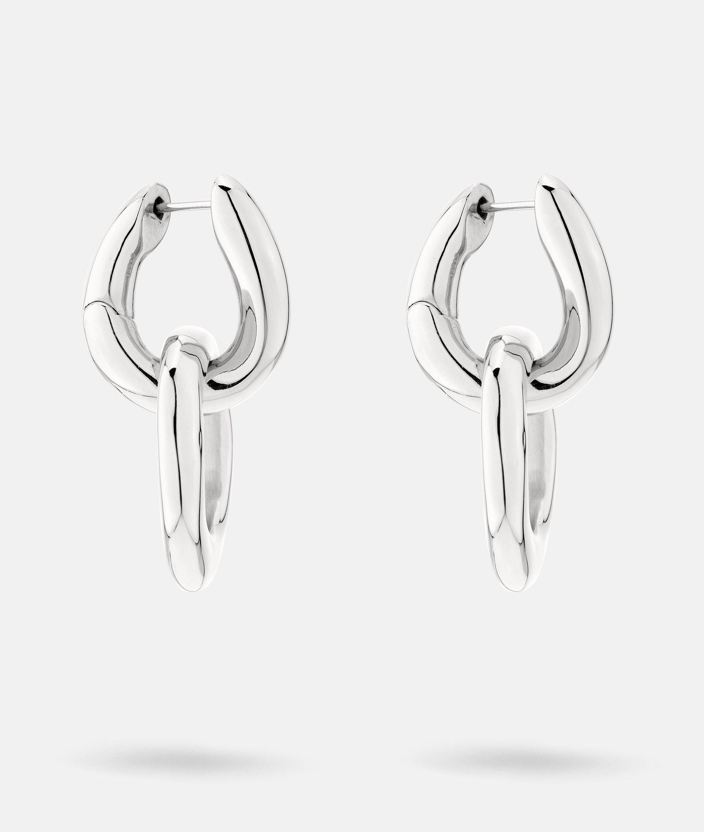 Liebeskind Berlin Paar Creolen Schmuck Geschenk Edelstahl Ohrringe The Organic, Einhänger abnehmbar