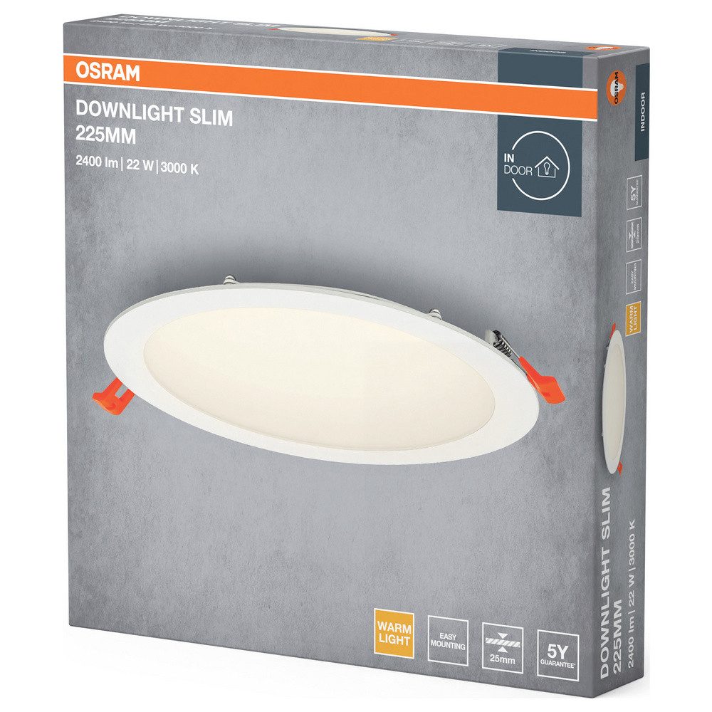 Osram Einbauleuchte OSRAM HOMELIGHTING 4099854444968 Downlight Slim 225mm 22W 3000K LED-De