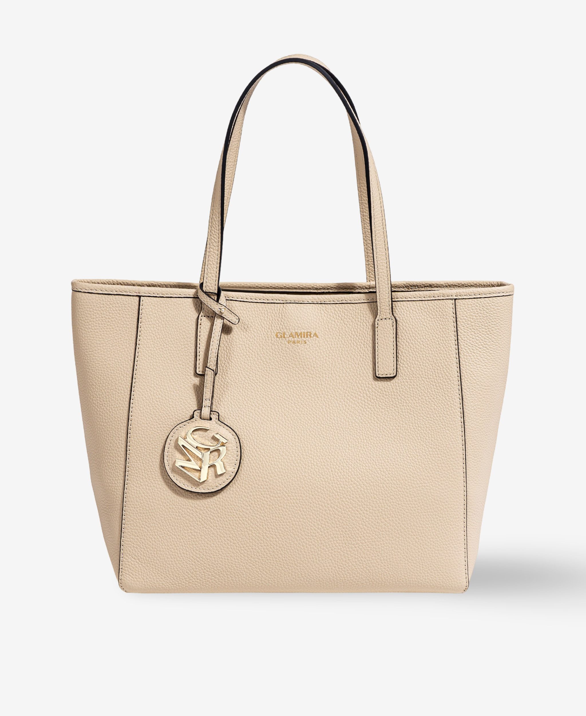GLAMIRA Shopper Lysandra Beiger Shopper (1-tlg), echt Leder, mit geräumigem Hauptfach