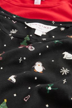 Next Langarmshirt 2 x Weihnachtspullover mit Rundhalsausschnitt (2-tlg)