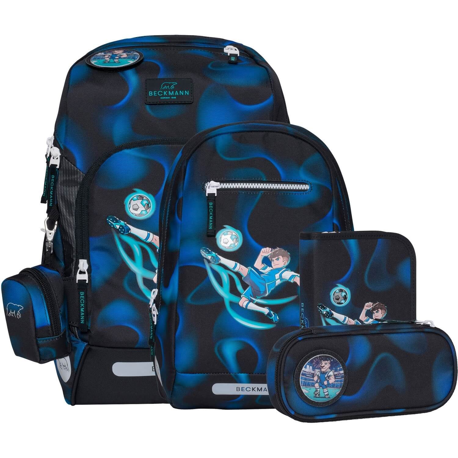 Beckmann Norway Schulranzen Active Air FLX - 6-Tlg. Set Magic League