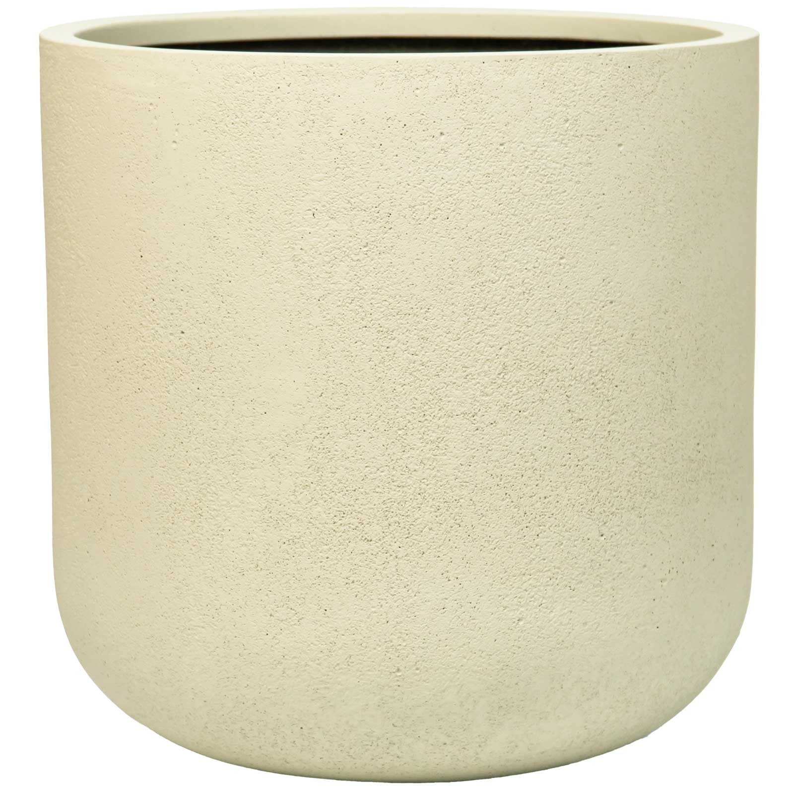 VIVANNO Blumentopf Fiberglas CHICO Rund - Vesuvcreme Matt (1 St), 40x40 cm