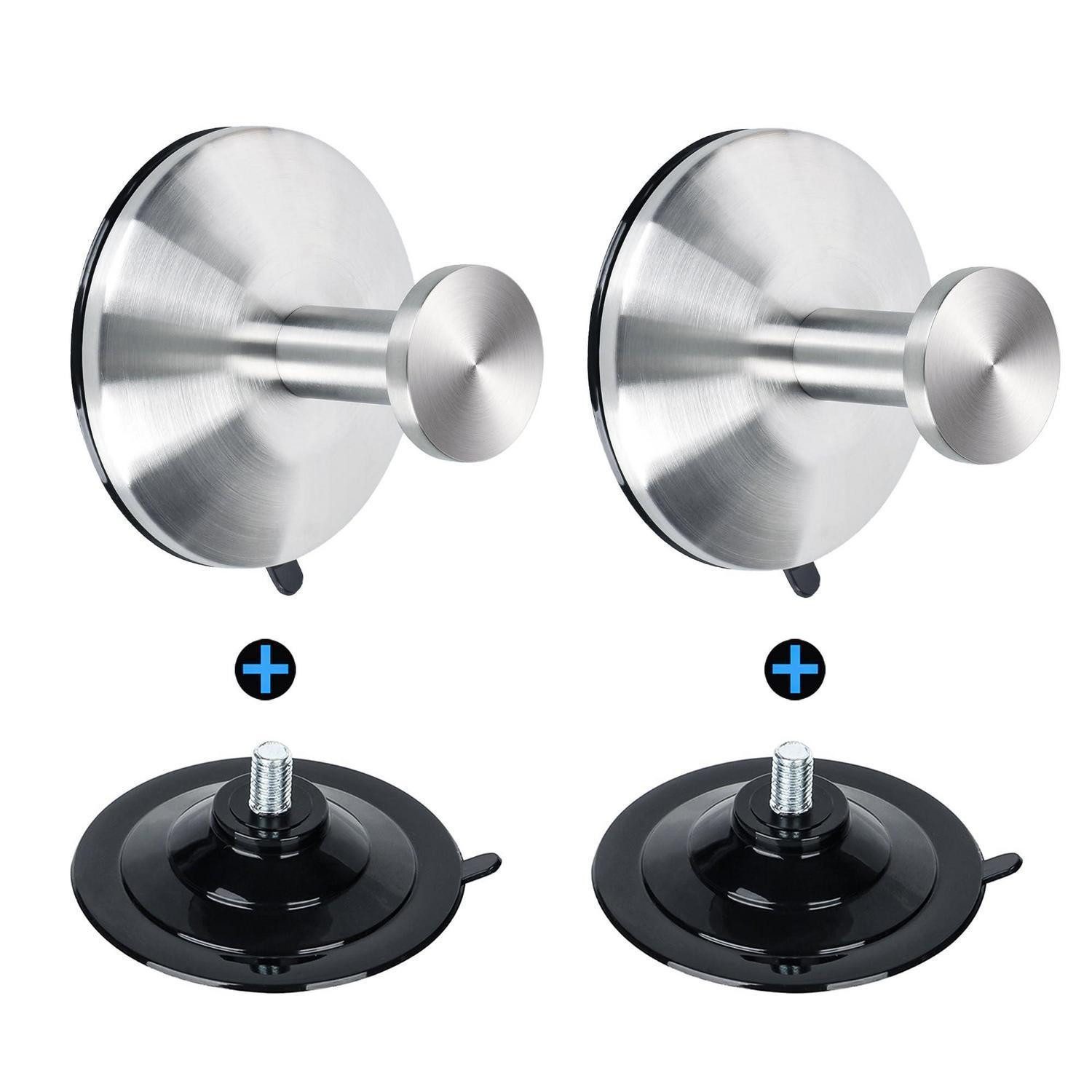 LuxusKollektion Kleiderhaken Saugnapfhaken Garderobenhaken 2Stk 58mm x 42mm, (2-St)