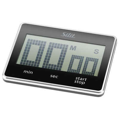 Silit Eieruhr (Attimo schwarz, 1-St., 1x Kurzzeitmesser digital (9 x 7 cm) inkl. 2 Batterien AAA 1,5V)