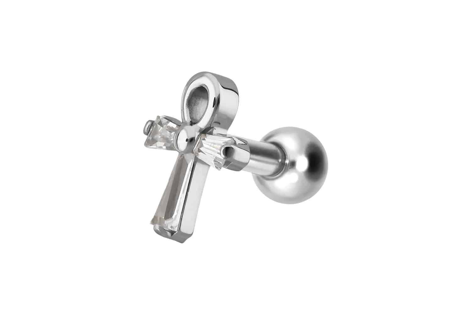 Piercing-Set Titan Ohrpiercing mit Innengewinde KRISTALLANKH