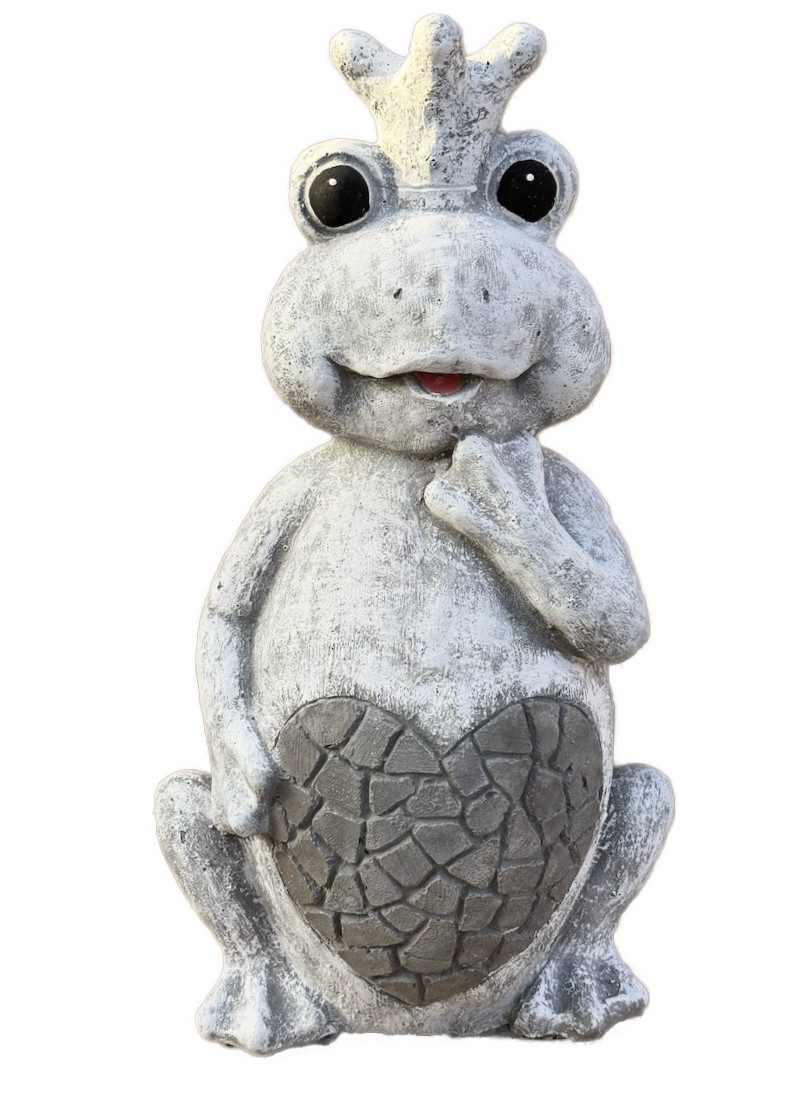 Stone and Style Gartenfigur Frostfeste Steinfigur Froschkönigin mit Krone