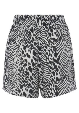 Vivance Webshorts mit Animalprint, Bindegürtel und Taschen, kurze Hose